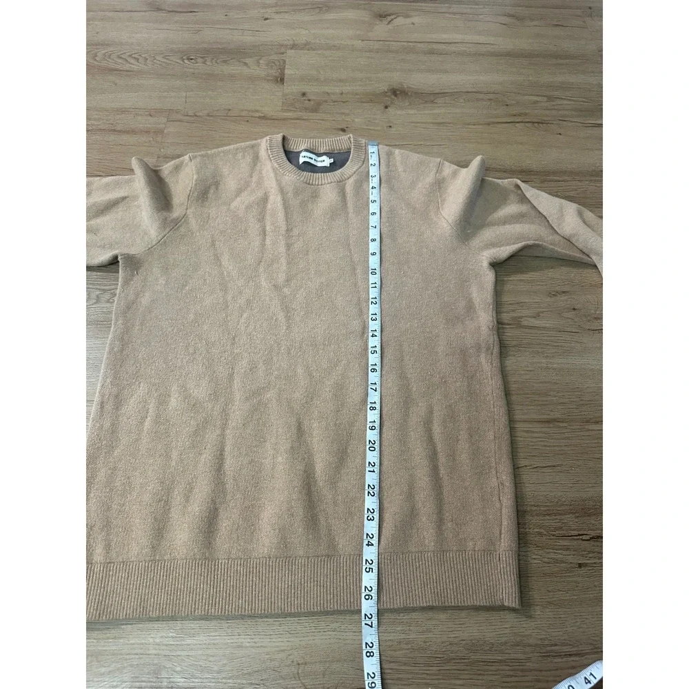 Taylor Stitch Sweater Mens 40 Medium Tan Wool Blend Crewneck Knit Pullover